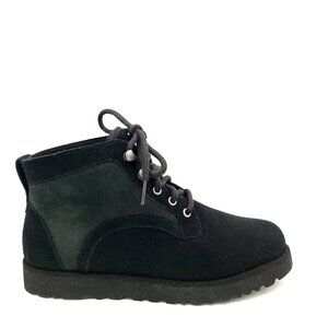 NEW UGG Bethany Bootie Womens 8 Black Suede Wool Lining Cozy Winter Lace Up